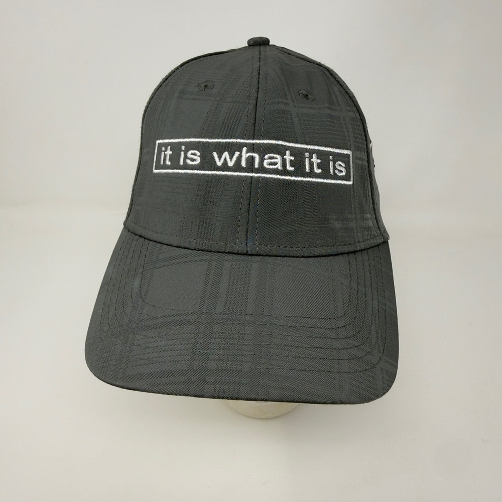 808 Clothing Co Maui Hawaii It Is What It Is Plaid Baseball Cap Hat Grey